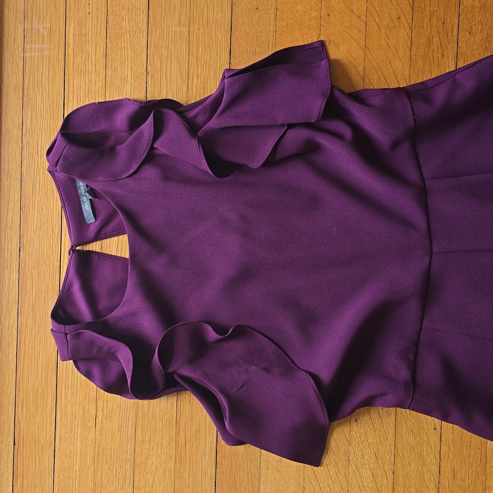 julia jordan, Purple Ruffle Jumpsuit, Back Cut Out, EUC, Women's 6 - Picture 3 of 11